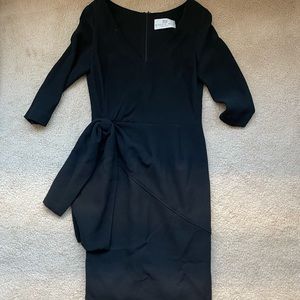 Black longsleeve structured wrap dress